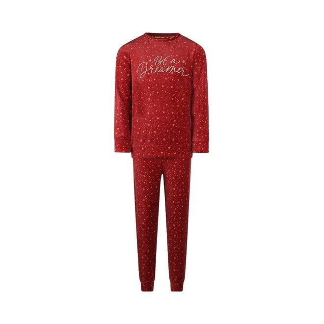 charlie choe Charlie Choe Meisjes Pyjama Homewear Set Steenrood Velours