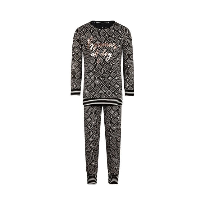 charlie choe Charlie Choe Meisjes Pyjama Lounge Set Zwart Ruit