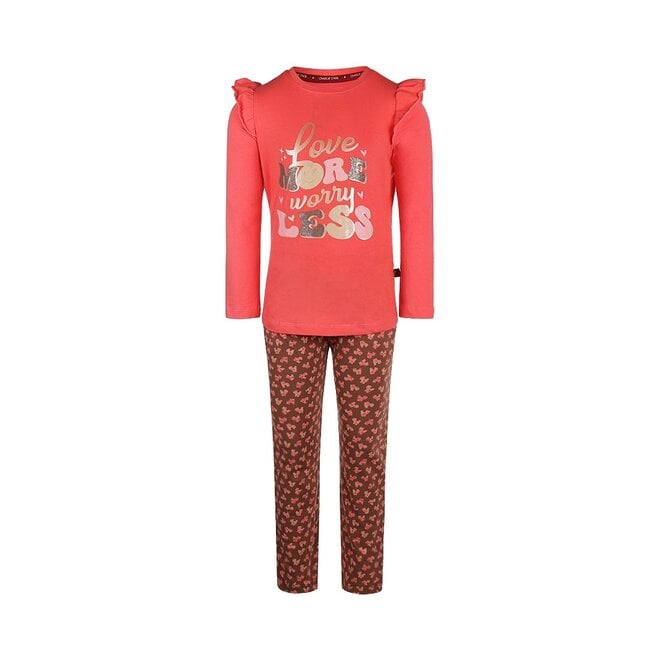 charlie choe Charlie Choe Meisjes Pyjama Set Roze Bruin Rolschaats
