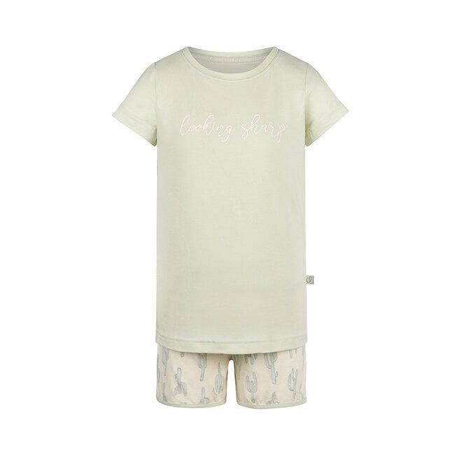 charlie choe Charlie Choe Meisjes Pyjama Shortama Lichtgroen Cactus