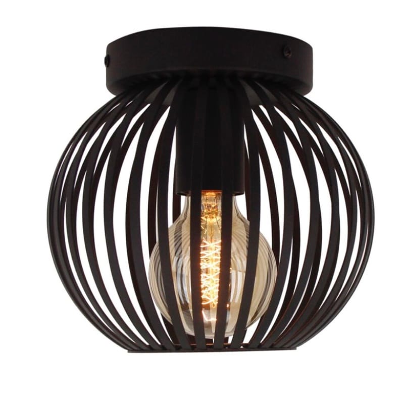 chericoni Curvato plafondlamp – 1 lichts – Ø20cm – Zwart