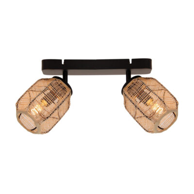 chericoni Nature Jute Plafondspot – 2 lichts – Ø11cm