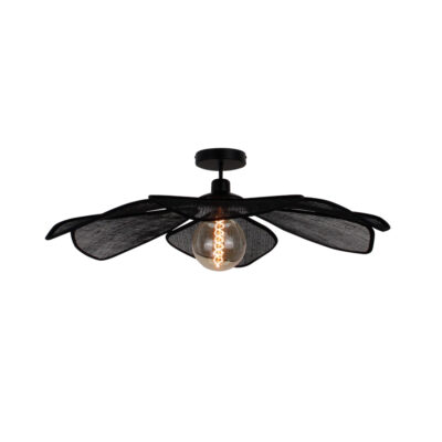 chericoni Corvo Plafondlamp – 1 Lichts – Ø 80 cm – Zwart Linnen