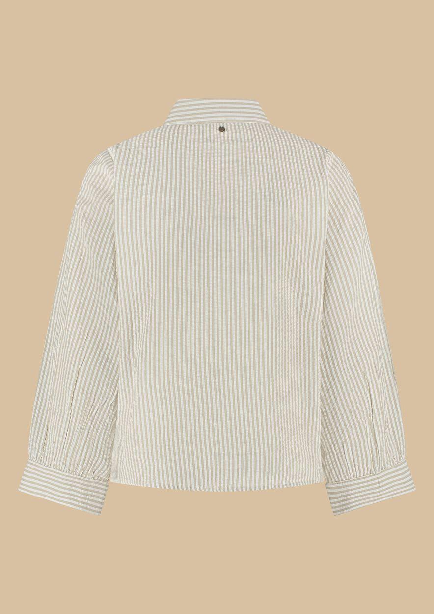 Circle Of Trust Angie Blouse Olive Grey Stripe