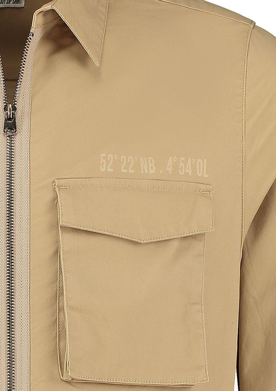 Circle Of Trust Body Zip Shirt Coastal Beige