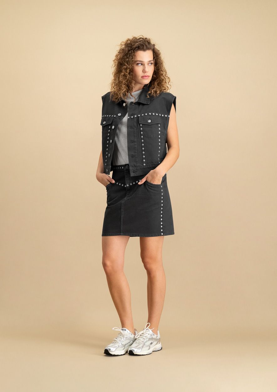 circle of trust Coco Skirt Washed Nero