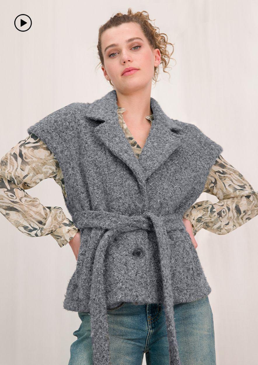 circle of trust Jenny Gilet Grey Melange