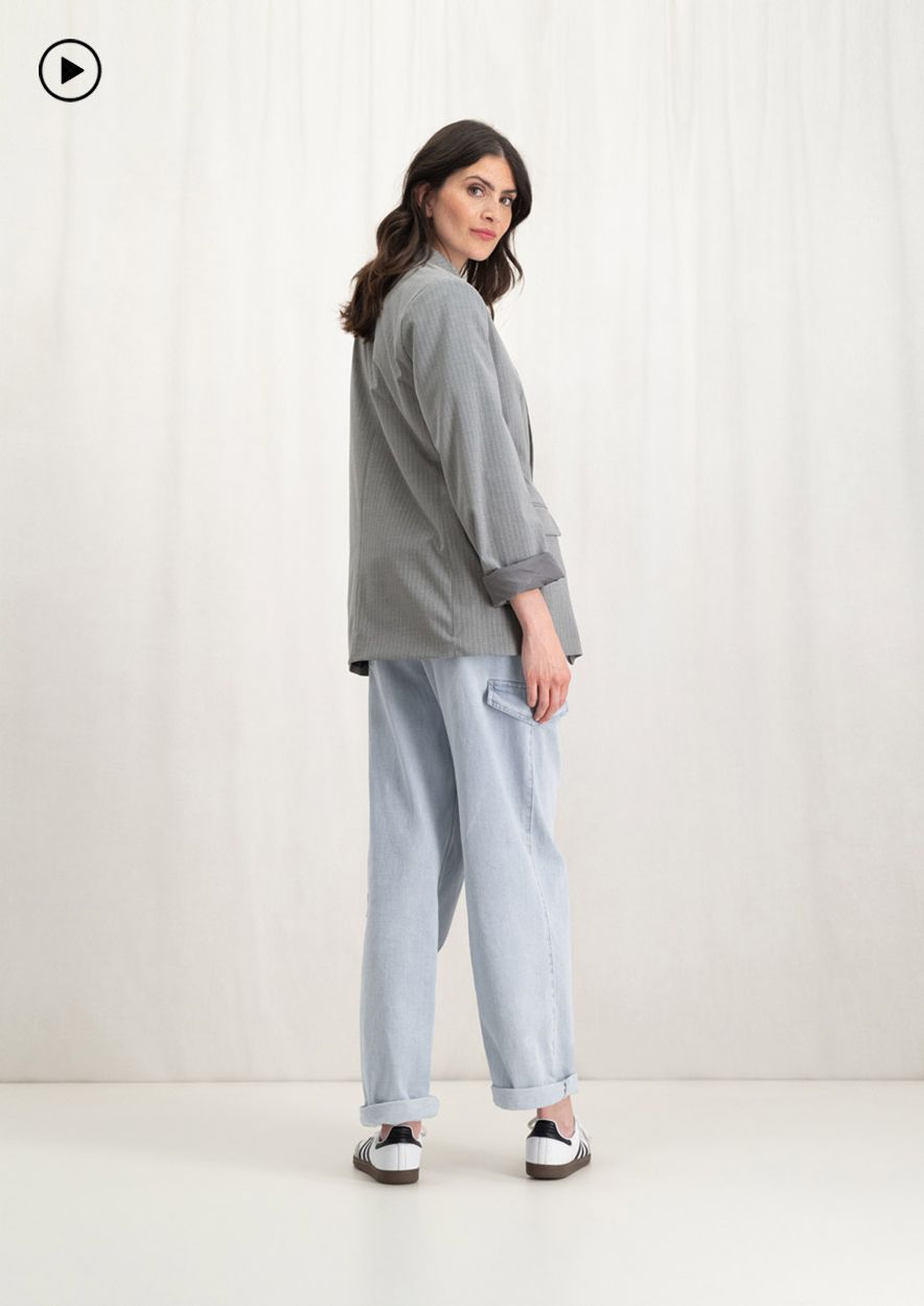 Circle Of Trust Josha Blazer Light Grey Striped