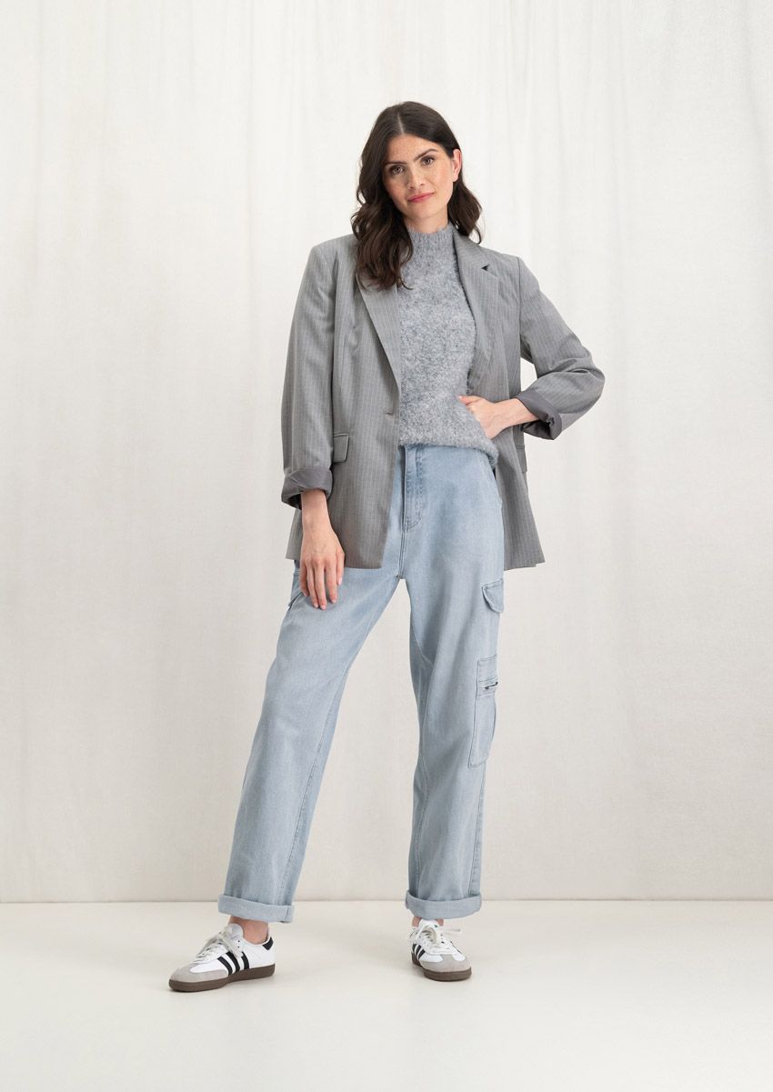 circle of trust Josha Blazer Light Grey Striped