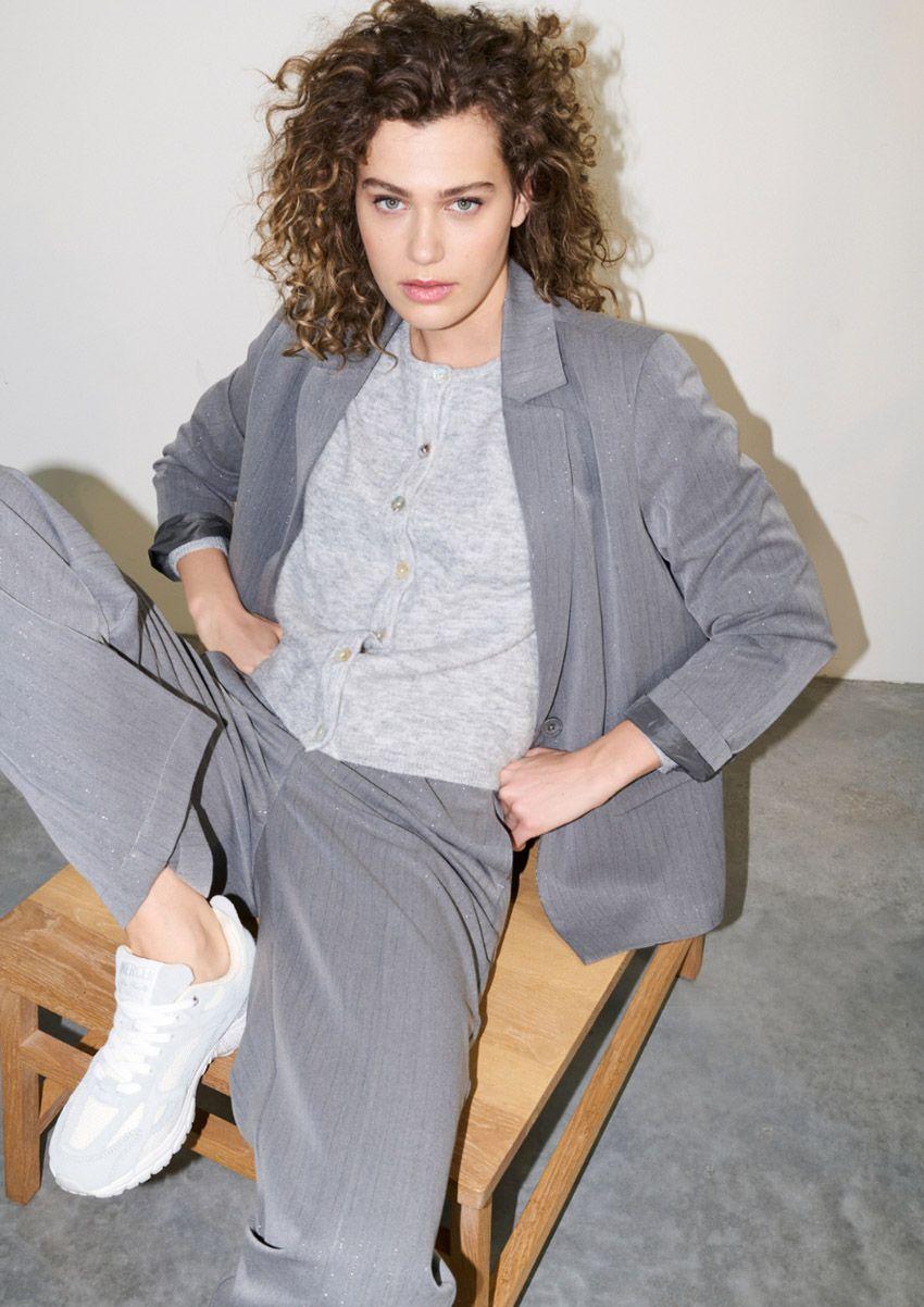 circle of trust Koko Blazer Light Grey Stripe