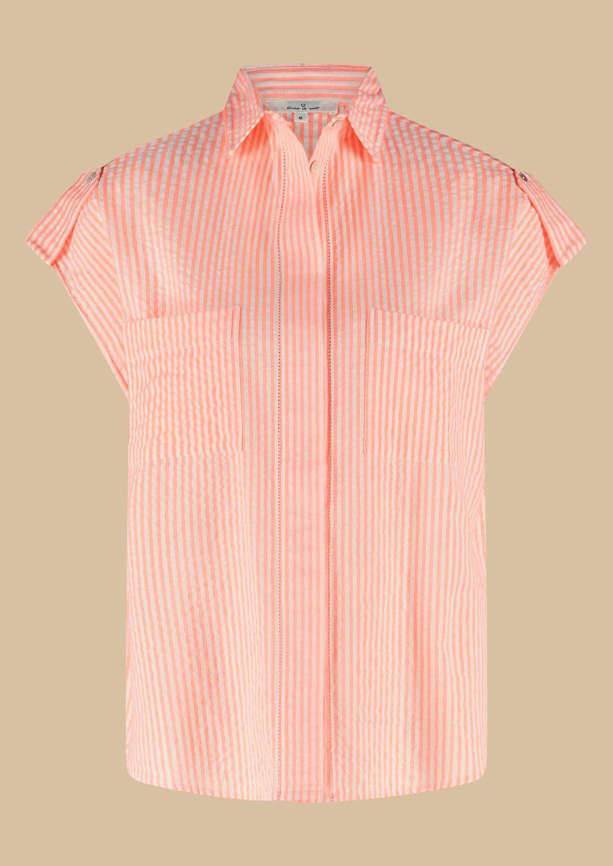 Circle Of Trust Lana Blouse Papaya Punch Stripe