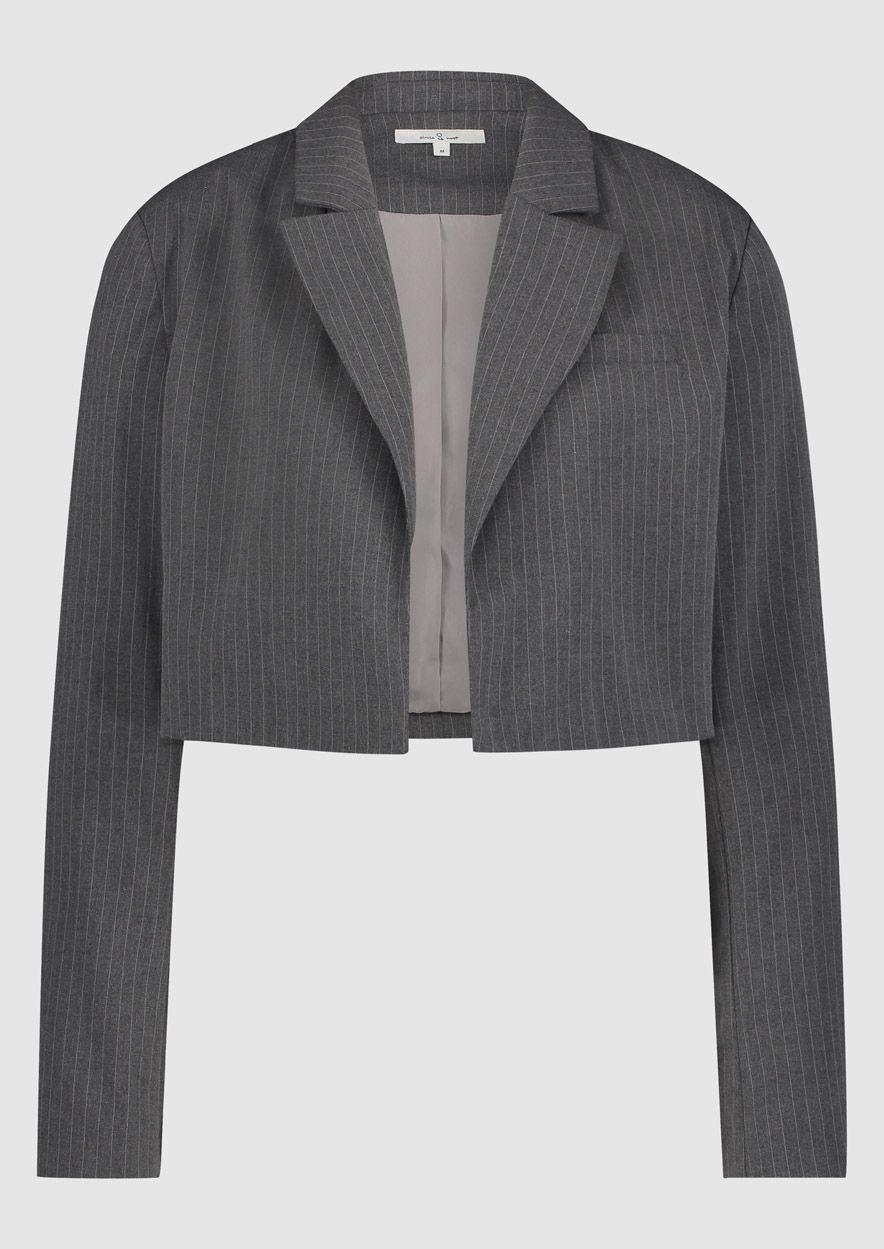 circle of trust Laura Blazer Dark Grey Stripe