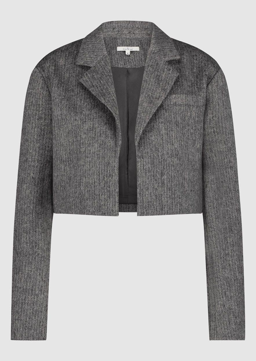 circle of trust Laura Blazer Herringbone Grey