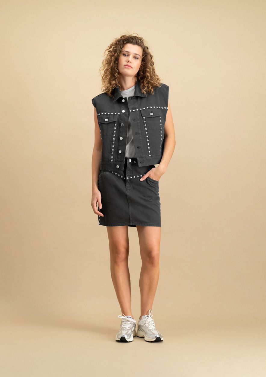 circle of trust Lucy Gilet Washed Nero