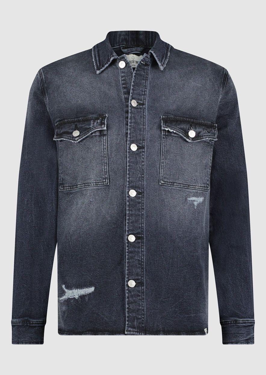 circle of trust Mitch Denim Overshirt Noble Grey