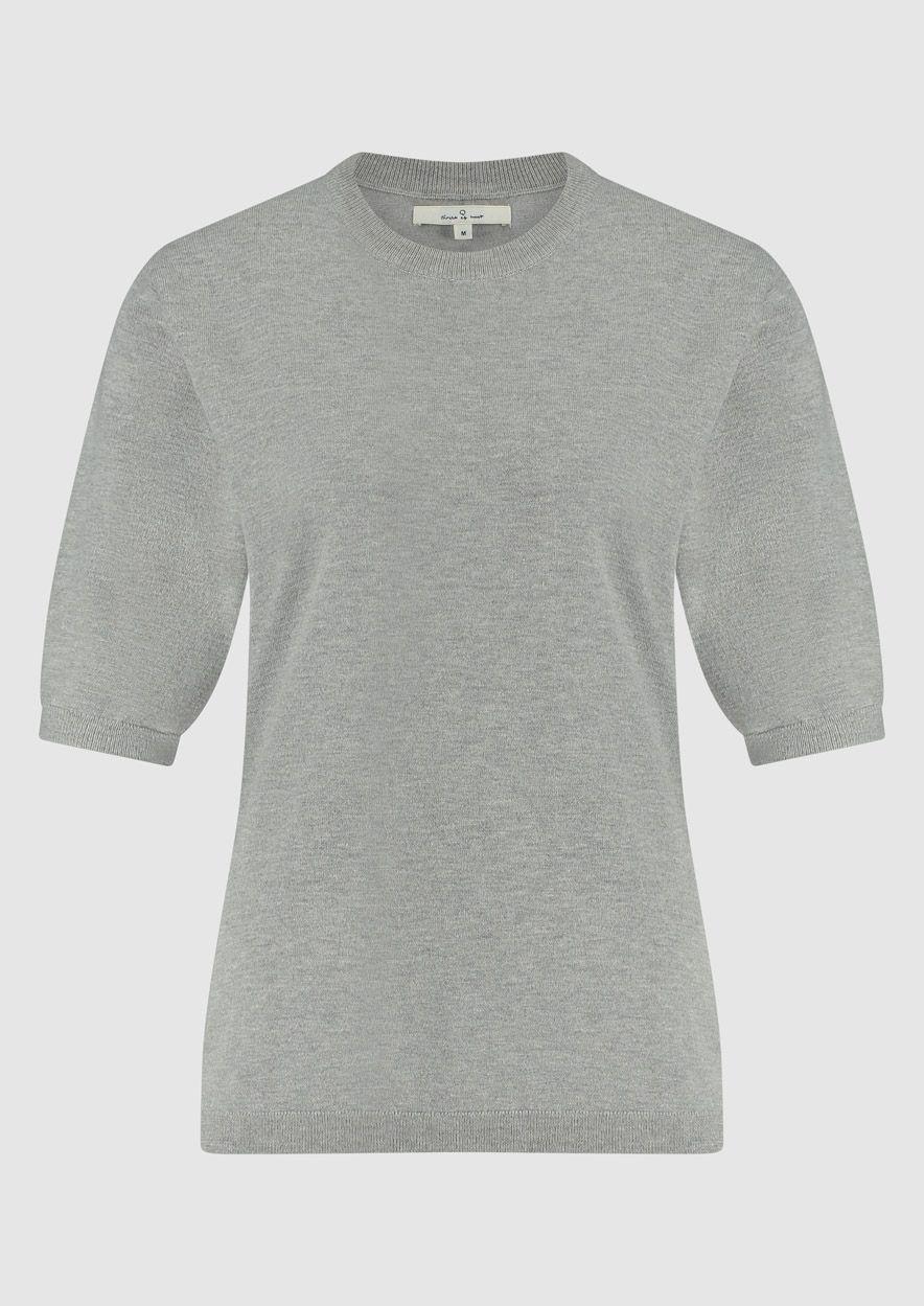 circle of trust Paula Top Light Grey Melange