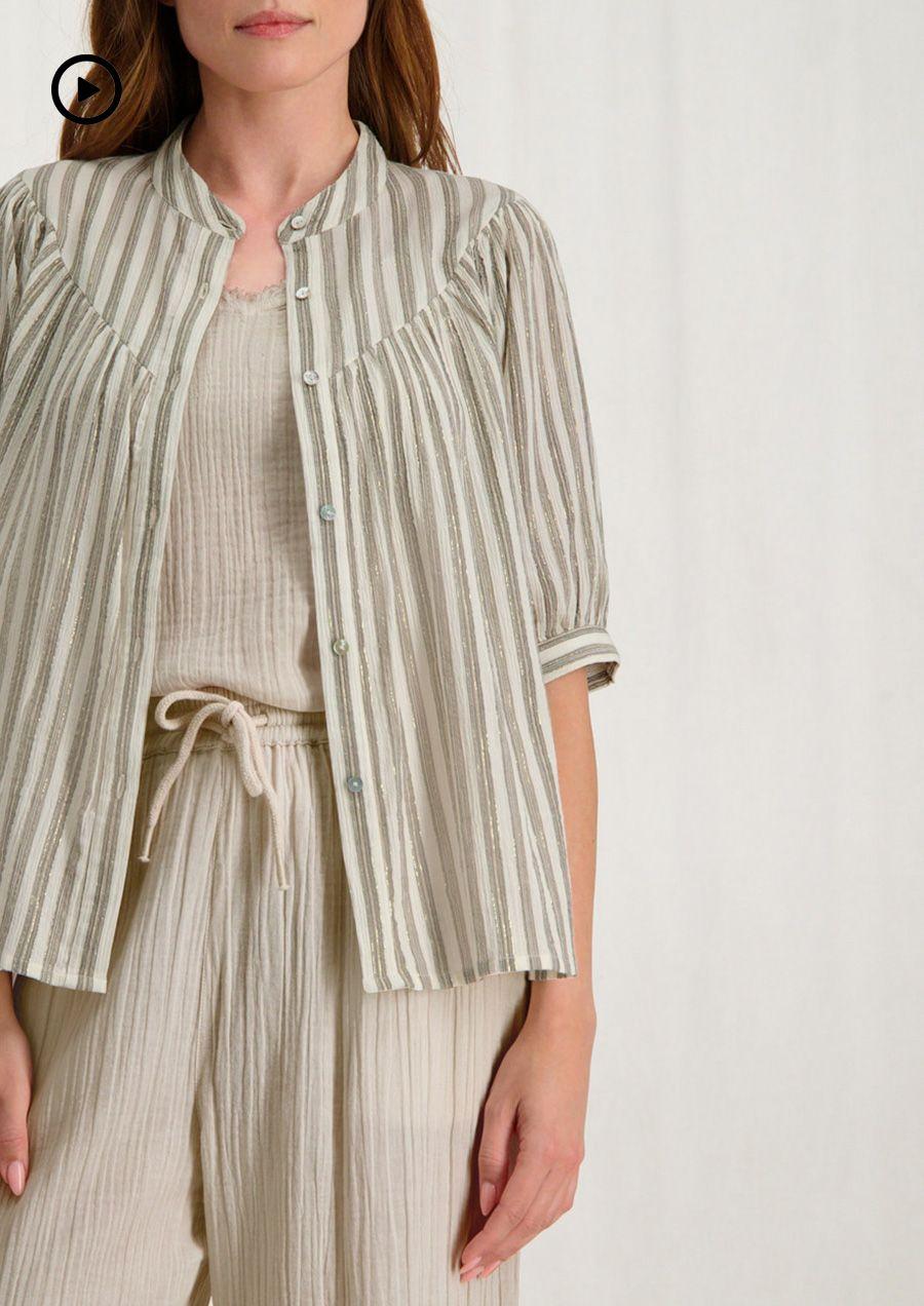 circle of trust Quinn Blouse Grey Stripe