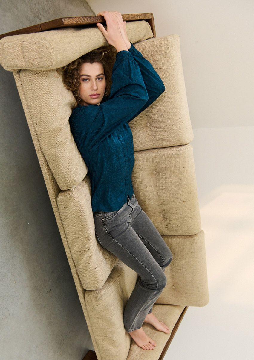 Circle Of Trust Sky Blouse Tempting Teal Wavy