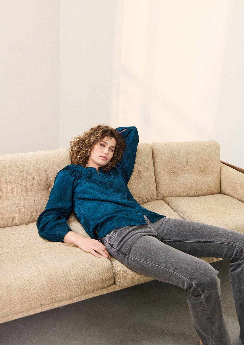 circle of trust Sky Blouse Tempting Teal Wavy