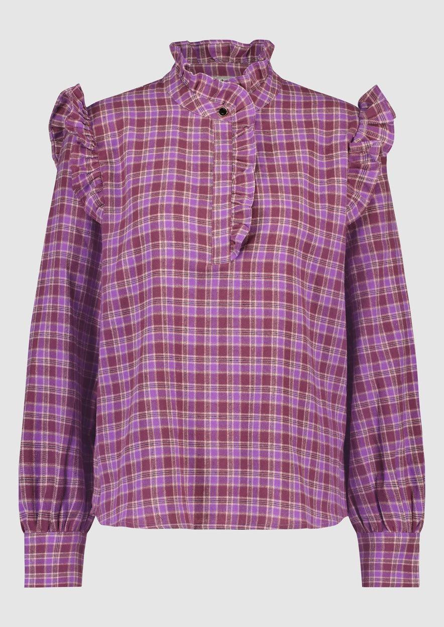 circle of trust Girls Megan Blouse Orchid Flower Check