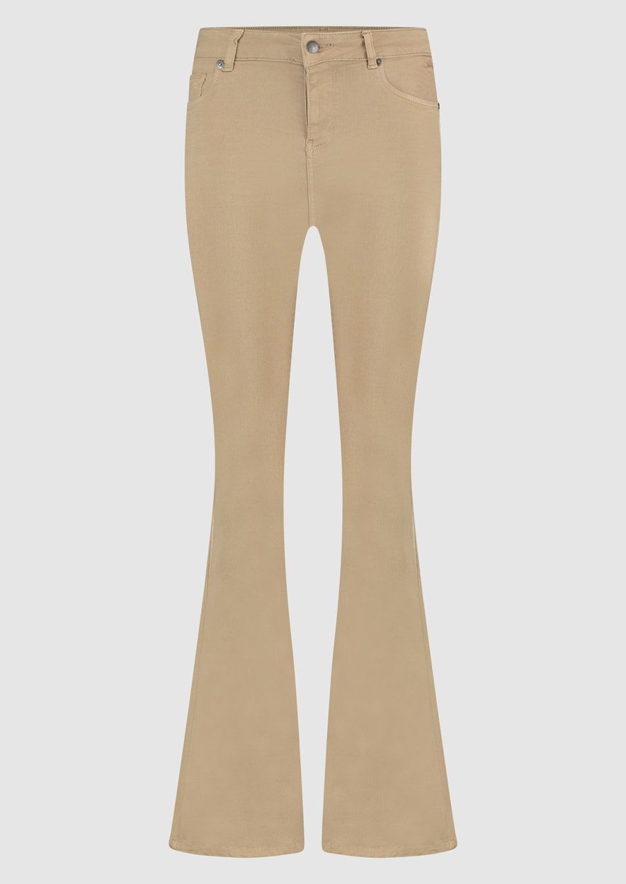 circle of trust Libby Bell Bottom Cool Coffee - High Waist Flared