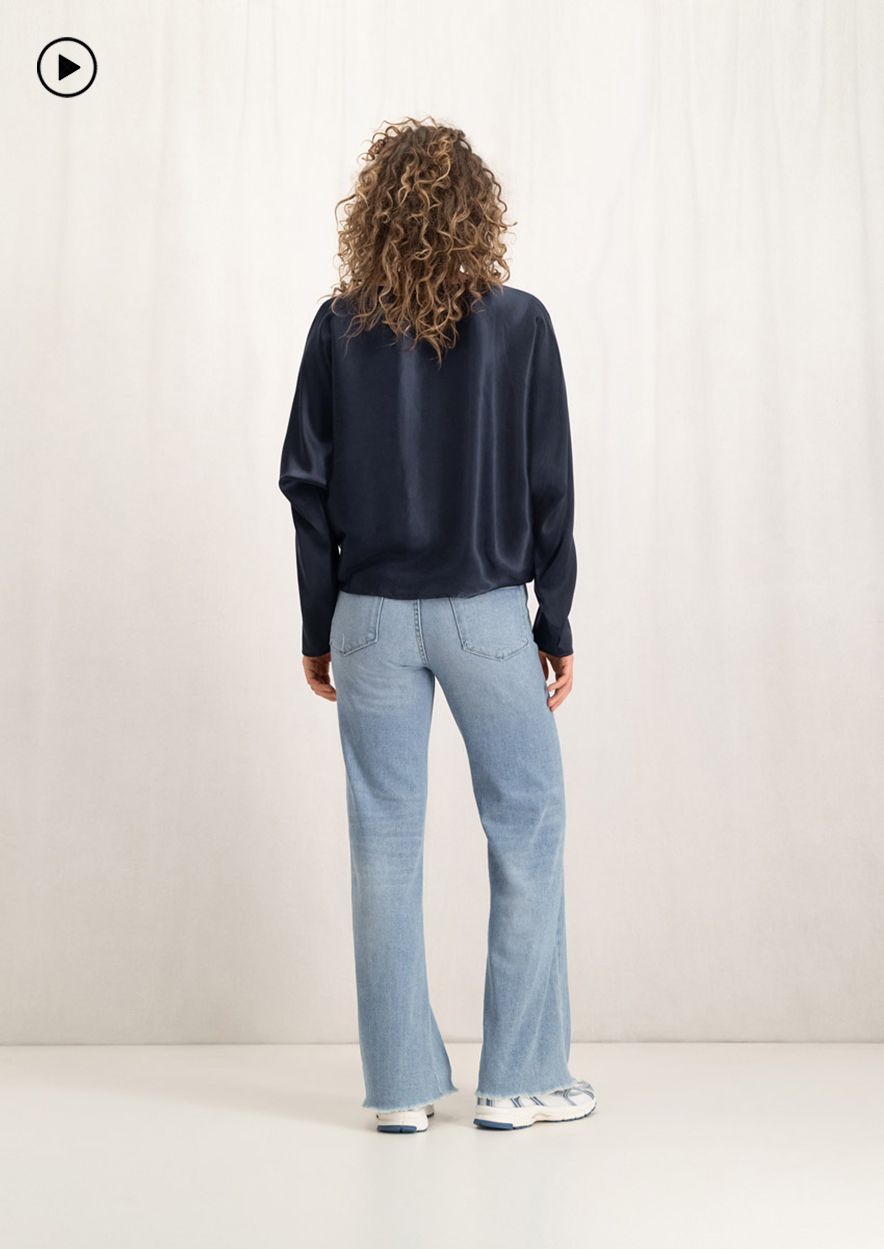 Circle Of Trust Marlow Dash Blue - High Rise Wide Leg