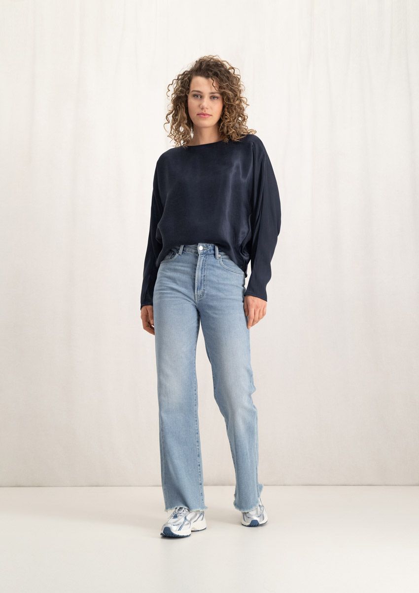 Circle Of Trust Marlow Dash Blue - High Rise Wide Leg