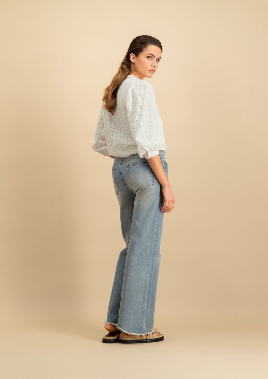 Circle Of Trust Marlow Paradise Blue - High Rise Wide Leg