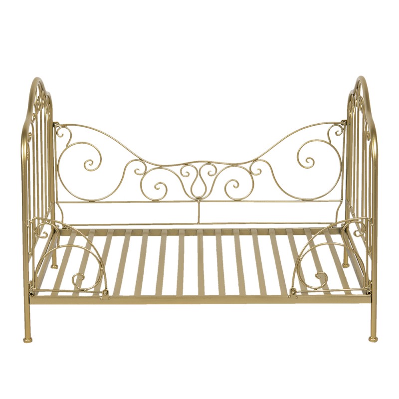 Clayre & Eef 40180GO Hondenmand 80x53x58 Cm Goudkleurig IJzer Rechthoek Hondenbed