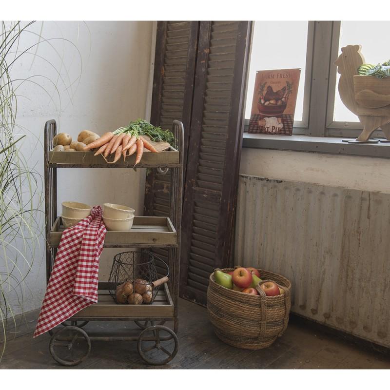 Clayre & Eef 50284 Keukentrolley 51x26x94 Cm Bruin Hout Rechthoek Bakkerskast