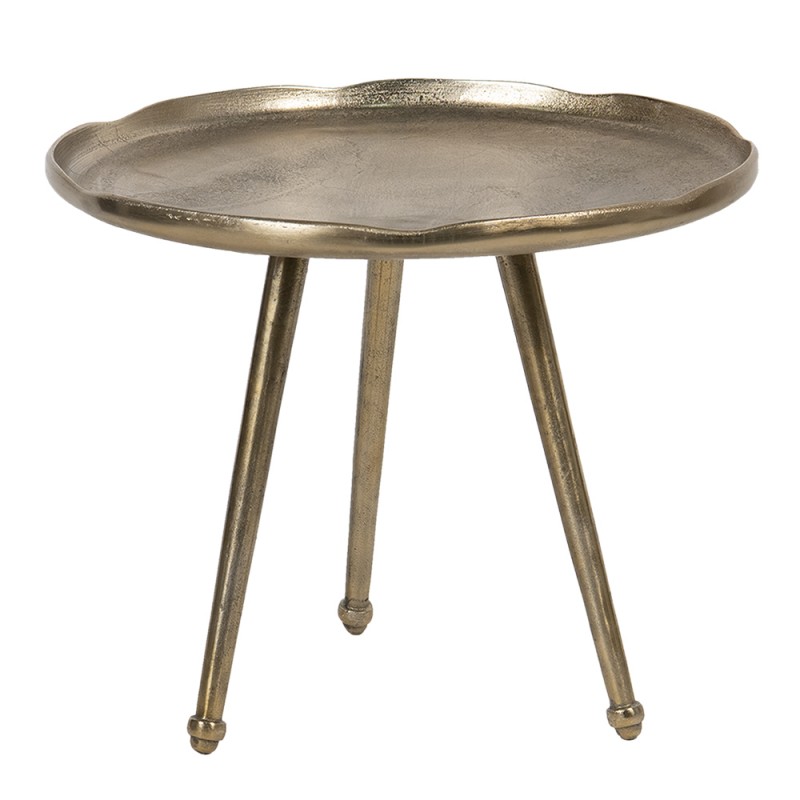 clayre & eef 50425L Bijzettafel Ø 69x52 cm Goudkleurig Aluminium Rond