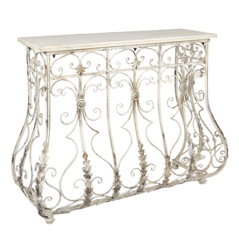 Clayre & Eef 50433 Sidetable 126x44x96 Cm Wit IJzer Rechthoek Wandtafel