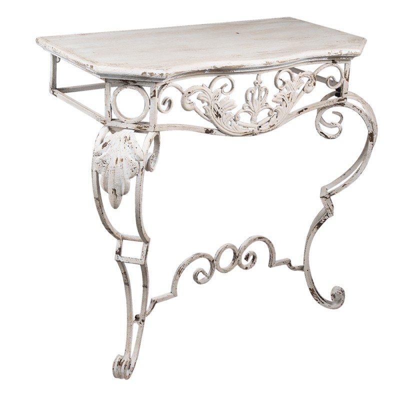 Clayre & Eef 50505 Sidetable 86x44x81 Cm Wit Hout Wandtafel
