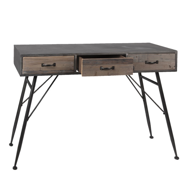 Clayre & Eef 50516 Sidetable 116x40x80 Cm Grijs IJzer Rechthoek Wandtafel