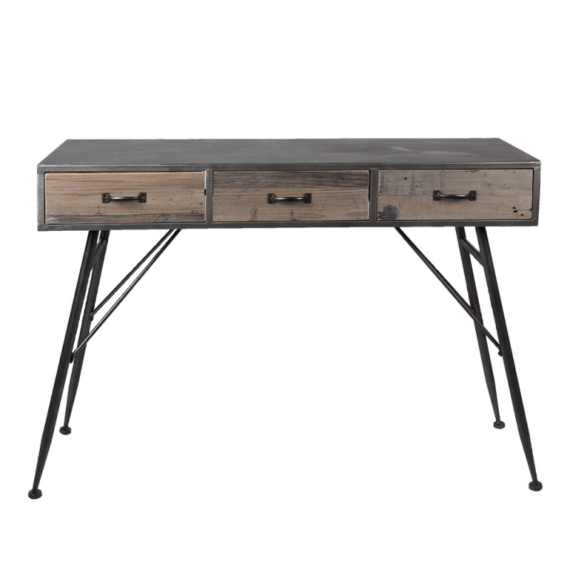 Clayre & Eef 50516 Sidetable 116x40x80 Cm Grijs IJzer Rechthoek Wandtafel