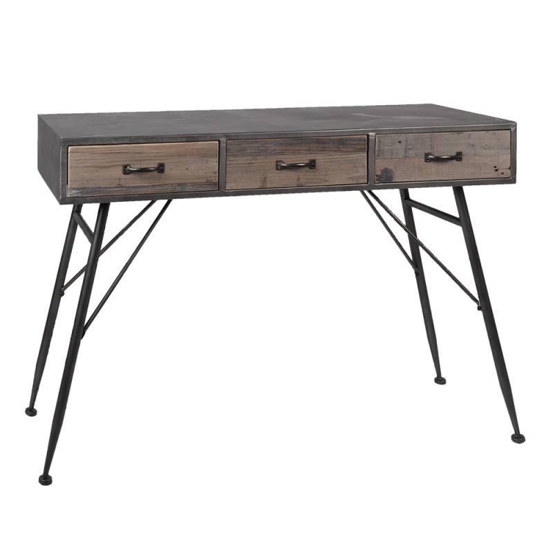 clayre & eef 50516 Sidetable 116x40x80 cm Grijs IJzer Rechthoek Wandtafel