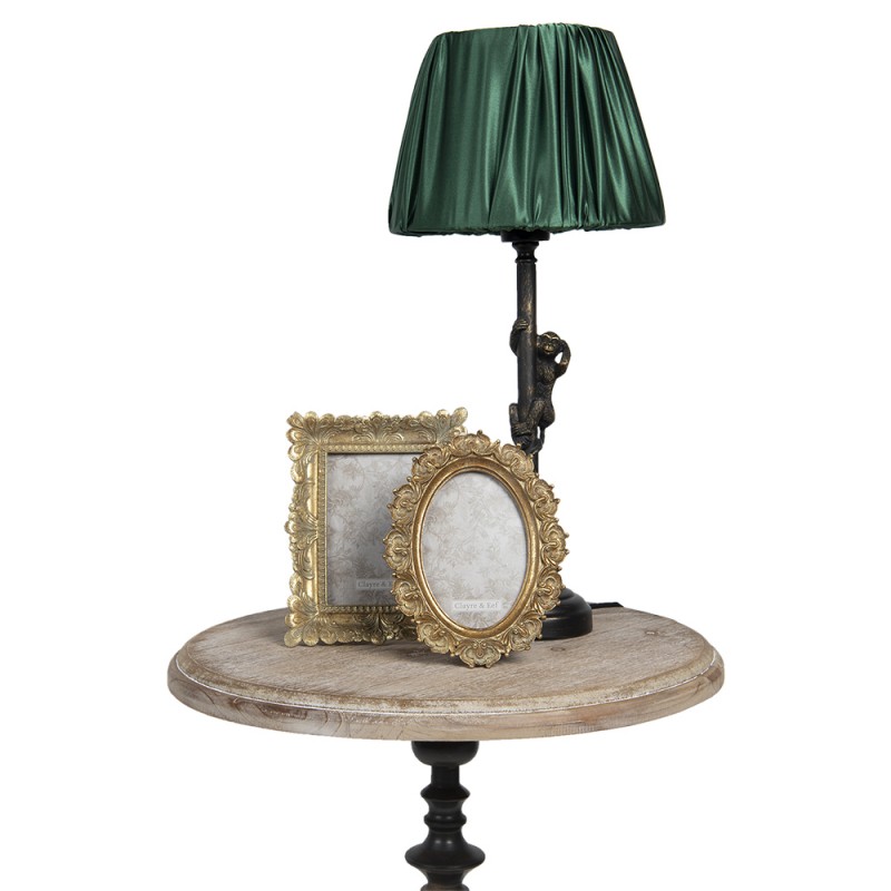 Clayre & Eef 50525 Bijzettafel Ø 50x64 Cm Bruin Zwart Hout Rond