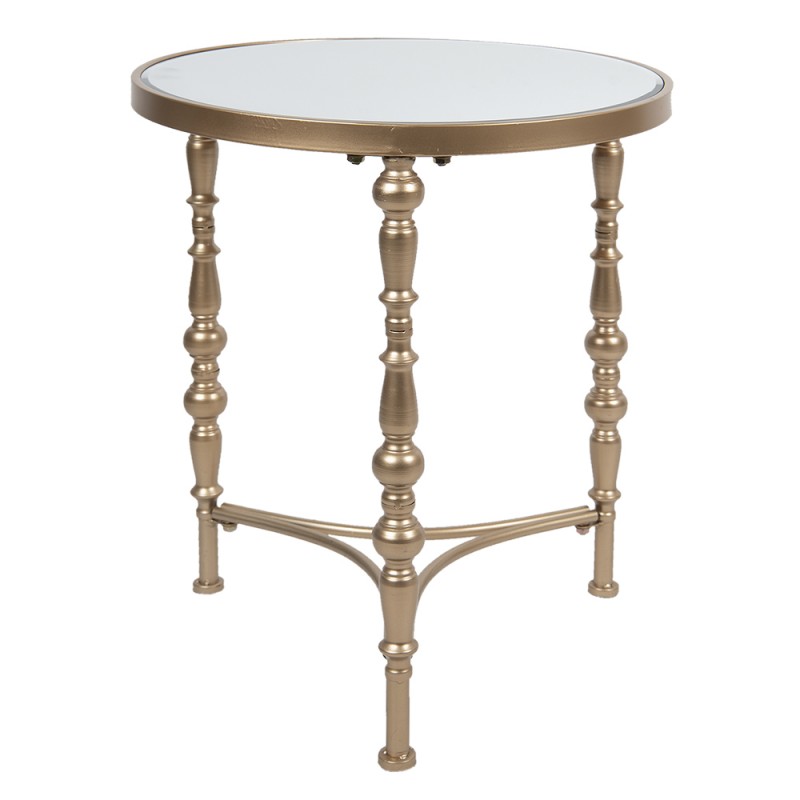 Clayre & Eef 50528 Bijzettafel Ø 50x60 Cm Goudkleurig IJzer Rond