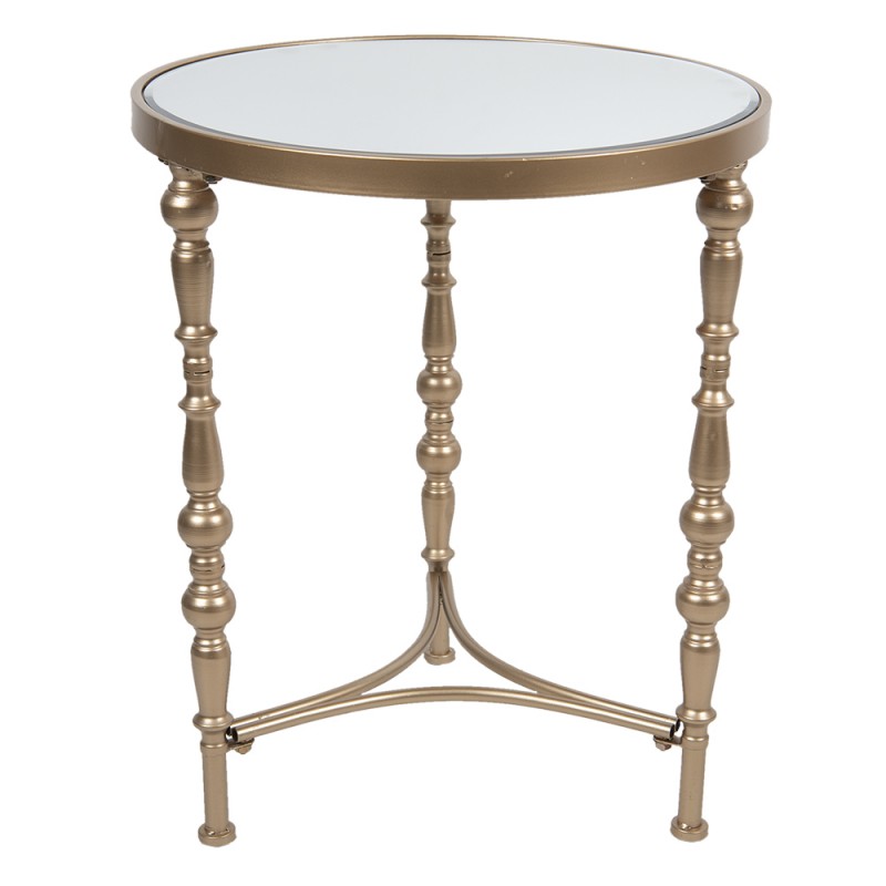 clayre & eef 50528 Bijzettafel Ø 50x60 cm Goudkleurig IJzer Rond