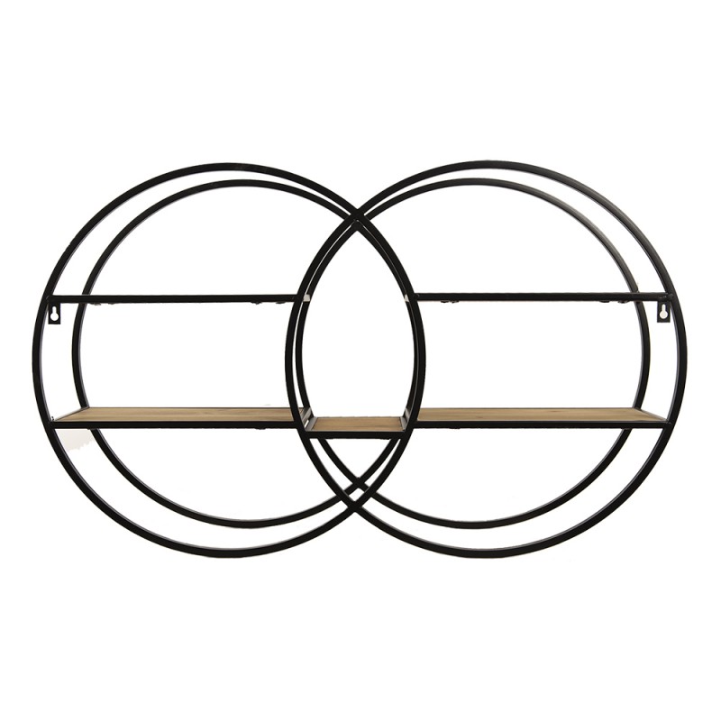 Clayre & Eef 50609 Wandrek 84x17x51 Cm Bruin Hout Rond Wandplank