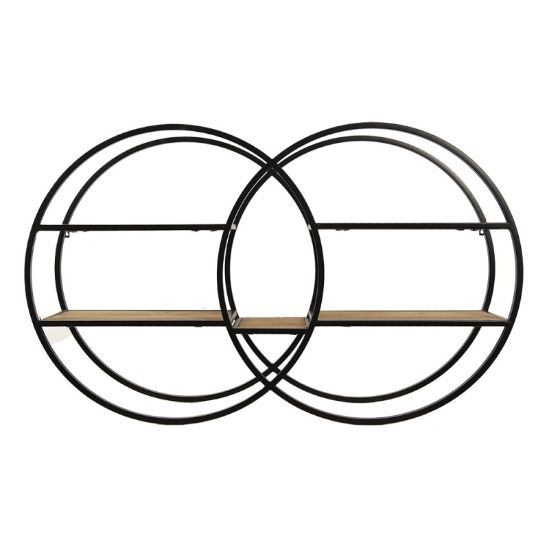 clayre & eef 50609 Wandrek 84x17x51 cm Bruin Hout Rond Wandplank