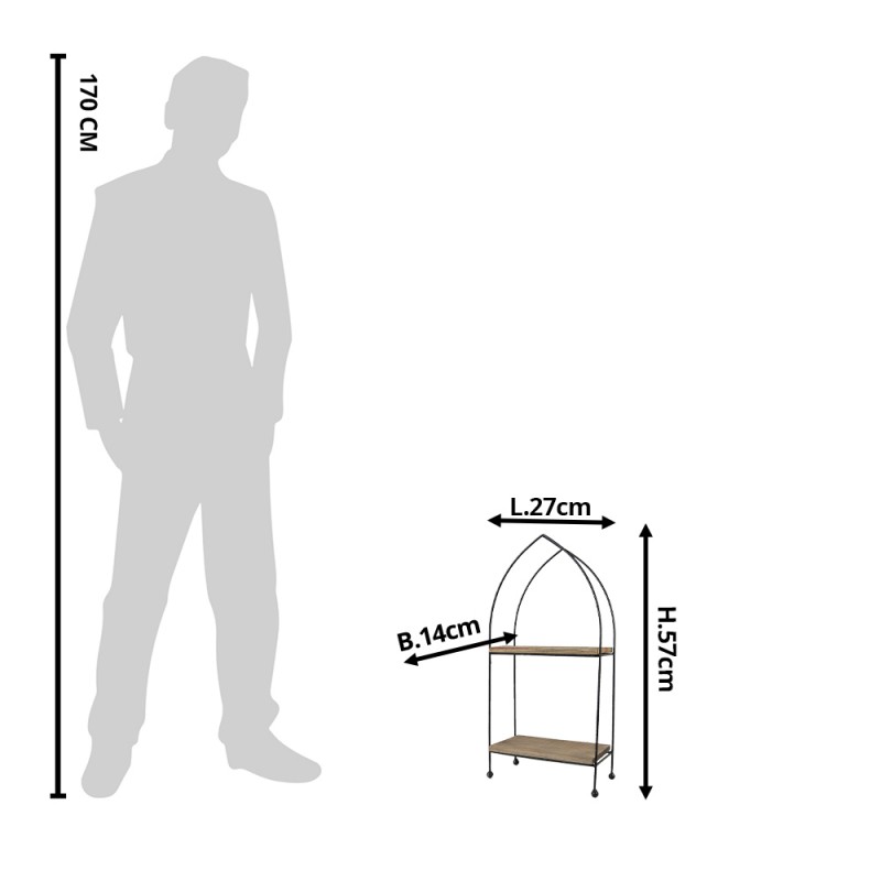 Clayre & Eef 50620 Etagère 27x14x57 Cm Bruin Hout Rekje