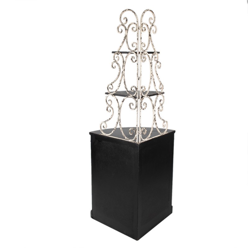 Clayre & Eef 50663 Wandkast 78x55x181 Cm Zwart Hout Opbergkast