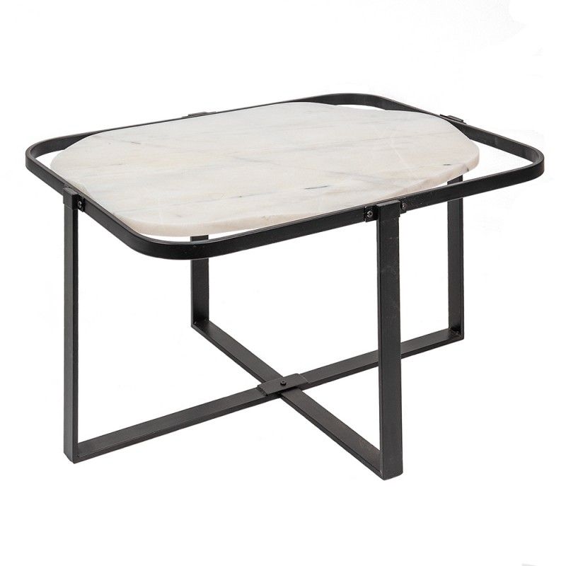 Clayre & Eef 50681 Salontafel 86x68x45 Cm Zwart Wit IJzer Bijzettafel