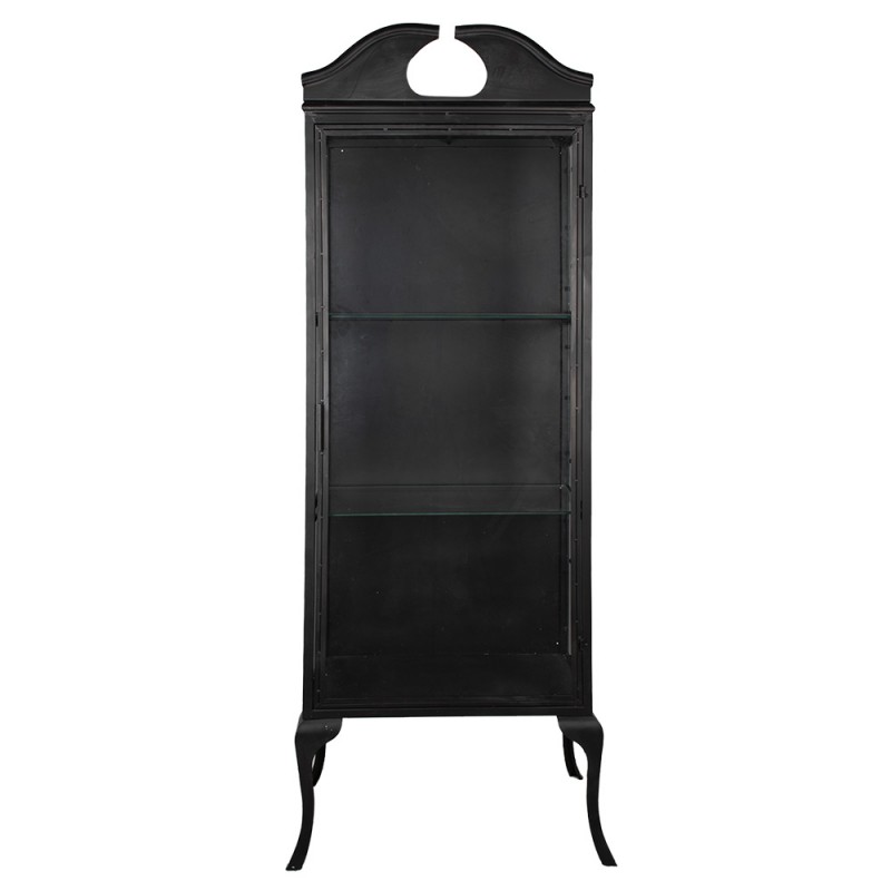 clayre & eef 50697 Vitrinekast 68x43x181 cm Zwart Metaal Boekenkast