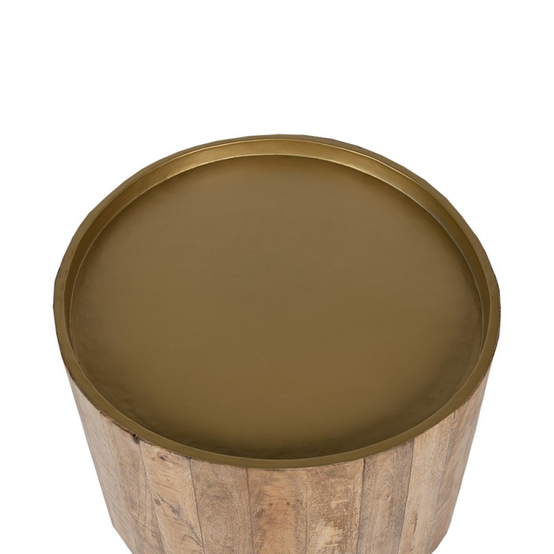 Clayre & Eef 50738 Bijzettafel Ø 57x48 Cm Bruin Hout Rond