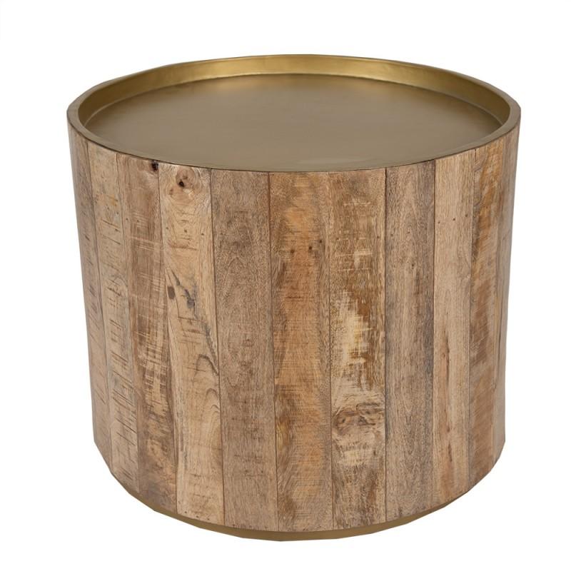 clayre & eef 50738 Bijzettafel Ø 57x48 cm Bruin Hout Rond