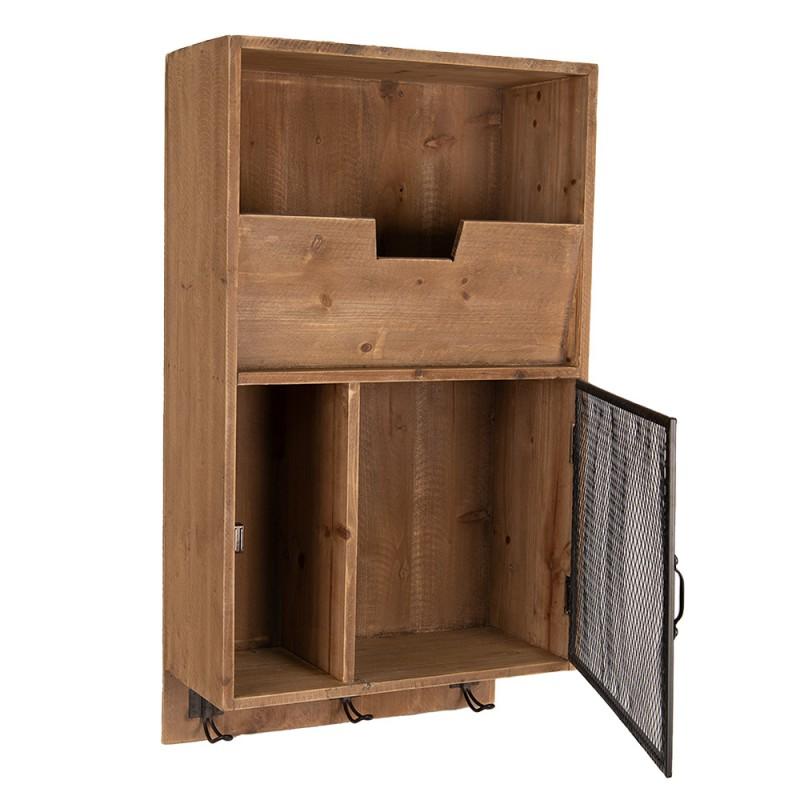 Clayre & Eef 50743 Wandrek 71 Cm Bruin Zwart Hout Muurrek