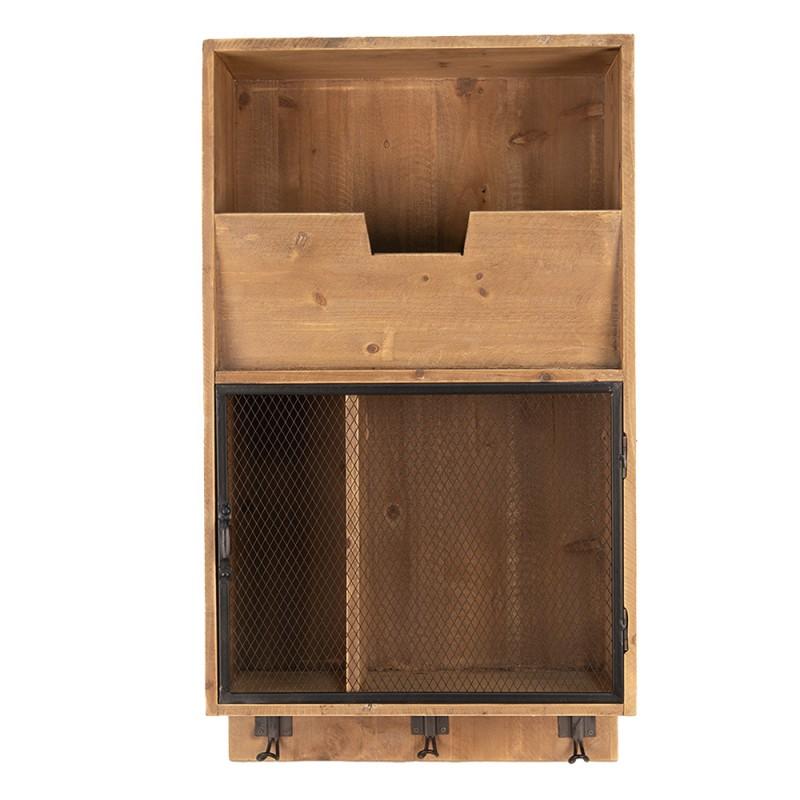 Clayre & Eef 50743 Wandrek 71 Cm Bruin Zwart Hout Muurrek