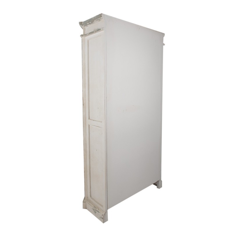 Clayre & Eef 50754 Kast 102x42x190 Cm Beige Zwart Hout Opbergkast
